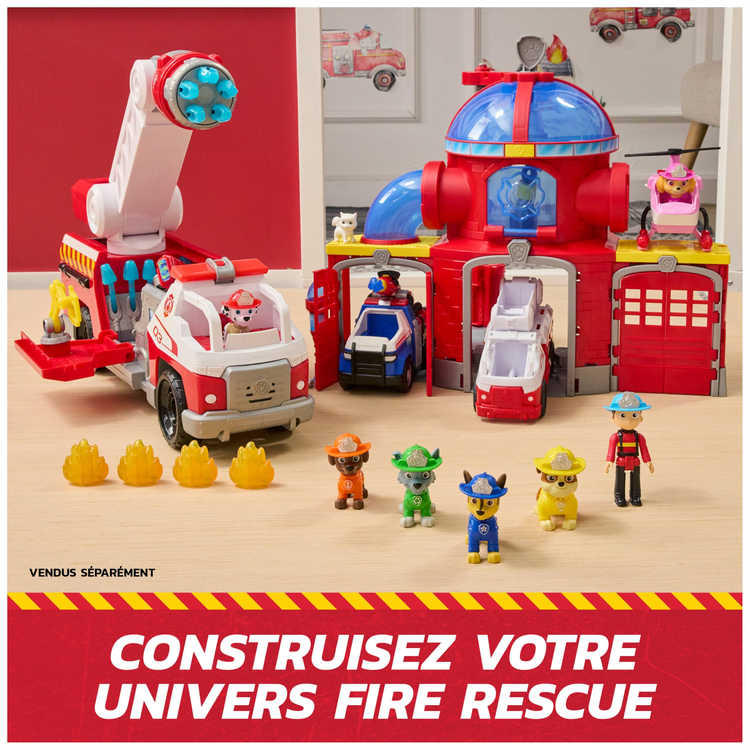 Paw Patrol - Pat Patrouille - Véhicule Figurine Rocky Fire Rescue Mission Pompiers - Voiture Figurine À Collectionner - Bac Et Pince - Pat Patrouille Jouet - Voiture Enfant - Jouet Enfant 3 Ans Et +