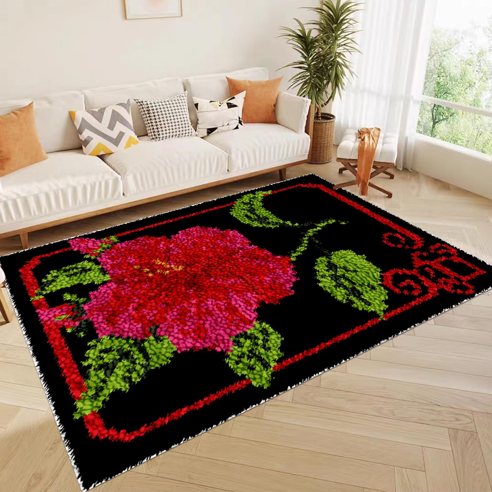 Zestaw poduszek z haczykiem na zatrzask, dla dorosłych, do samodzielnego wykonania, z haftem, robótkami ręcznymi i materiałami do produkcji dywanów, w zestawie poszewka na poduszkę na sofę o wymiarach