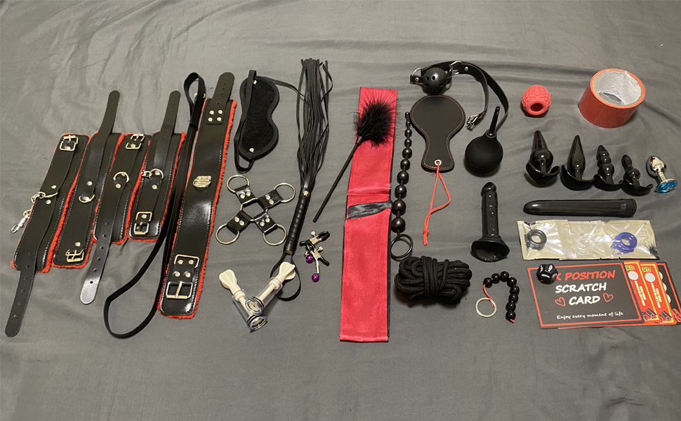 Amazon.com: BDSM Toy for Adult Couples,34pcs Sex Toys Kit for Bondaged  Restraints with Handcuffs Sex and Anal Plug Toys,Body-Safe Sexual Pleasure  Tools for Women and Men : Health & Household