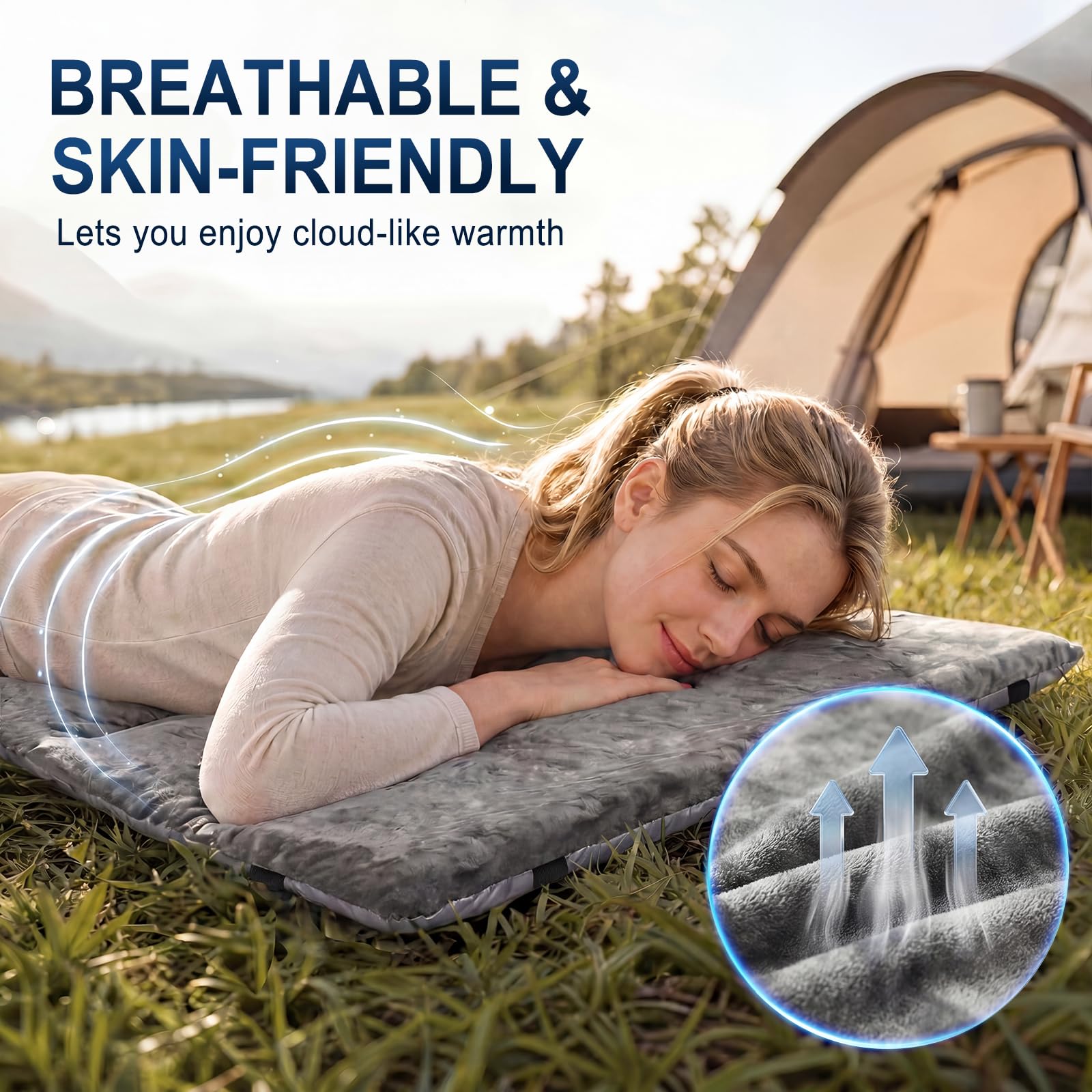 Surmatelas matelassé pour lit de bébé, 190,5 x 71,1 cm, en coton antidérapant pour lit de camp/camping-car superposé/lits jumeaux étroits, gris