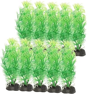 FRCOLOR 10 Peças Paisagismo De Aquário Planta Artificial Decoração De Aquário Rocha Falsa Plantas Suculentas Algas Marinhas Falsas Aquário Plástico Algas Marinhas Tanque De Peixes Planta