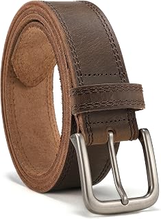 CHAOREN Men's Full Grain Leather Heavy Duty Work Belt - Durable Everyday Belt for Jeans, Casual & Work Pants (30-50")