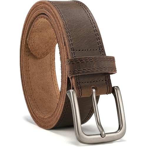 CHAOREN Mens Belts Casual for Jeans - Full-Grain Leather, Durable Cowhide | Solid Buckle, Classic Style, Handmade, Daily Wear, For Dress, Gift Box