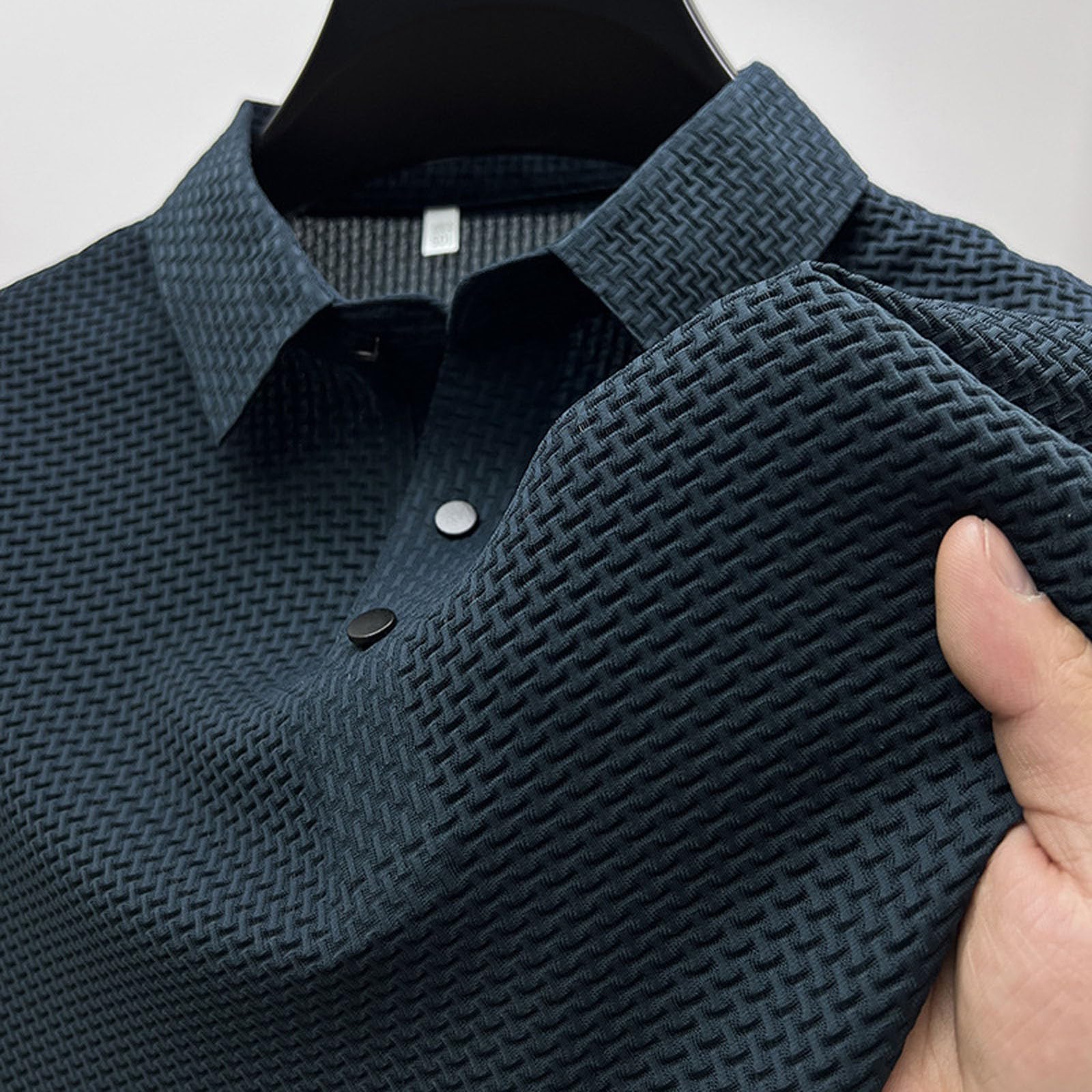 Men's Breeze Polo Shirts Beer Belly Breeze Short Sleeve Wear Collared Textured Shirt Stretchy Quick Dry Casual Golf — view 2