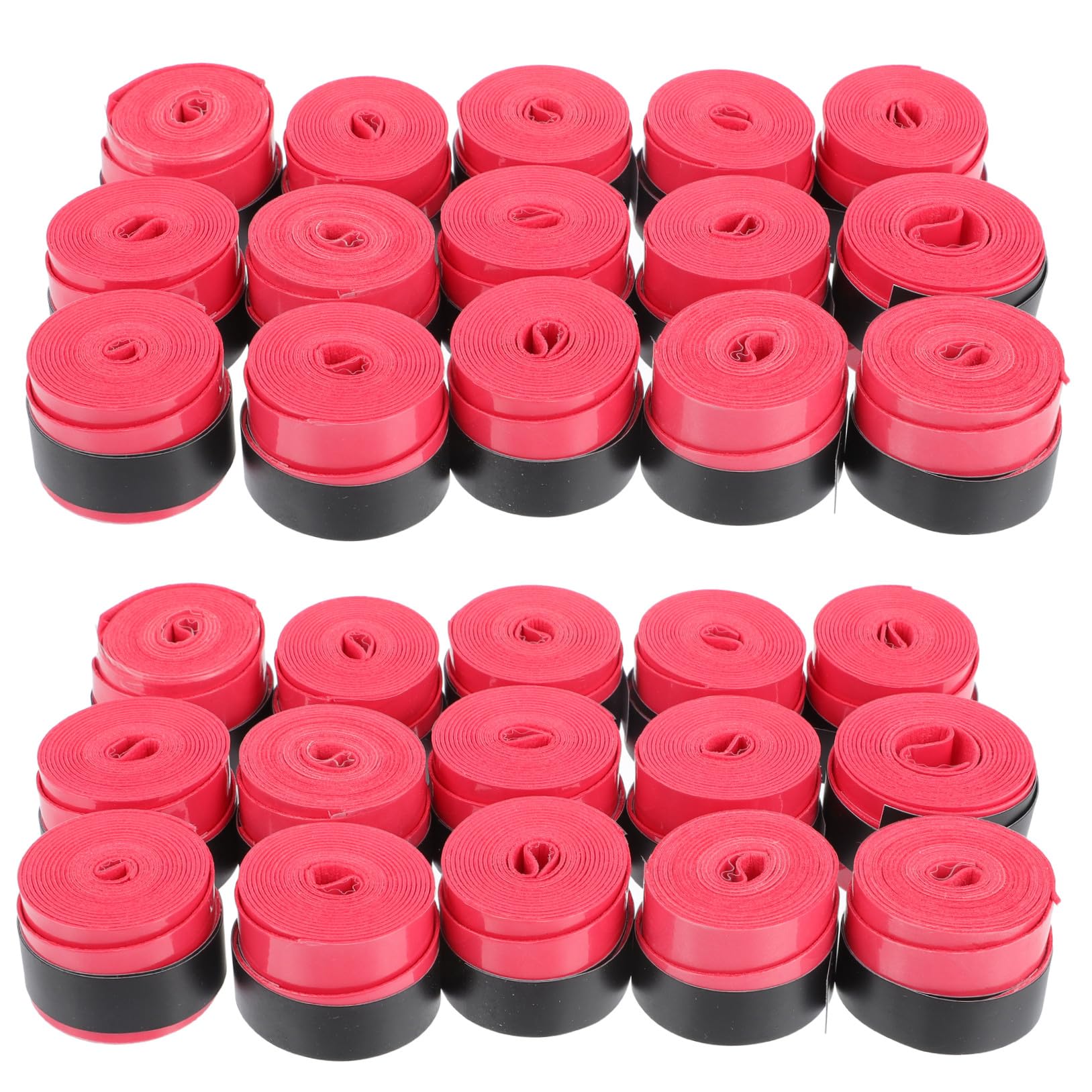 Cintas para Raquetas de Bádminton Antideslizantes Rojas 60 Unidades de PU Elásticas Absorbentes de Sudor para Tenis, Pádel y Deportes de Raqueta, Uso Deportivo y Recreativo