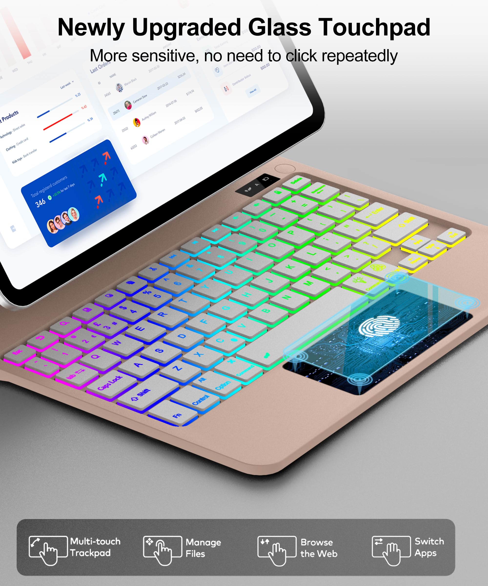 Capa Magic Keyboard para iPad 11ª 10ª geração com teclado para