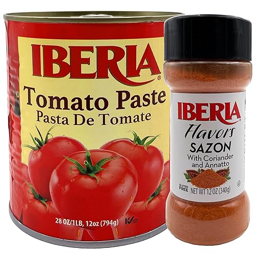 Iberia Sazon con annatoo y cilantro, 12 onzas + pasta de tomate Iberia de 28 onzas