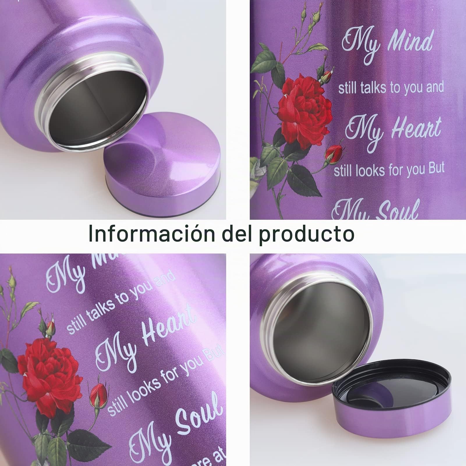Urnas Grandes de hasta 200 Libras para Cenizas humanas Adultas, urna Decorativa para Cenizas humanas con urna de Rosa con Bolsa de Terciopelo