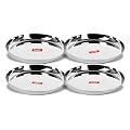 Sumeet Stainless Steel Plates - Set Of 4, Silver