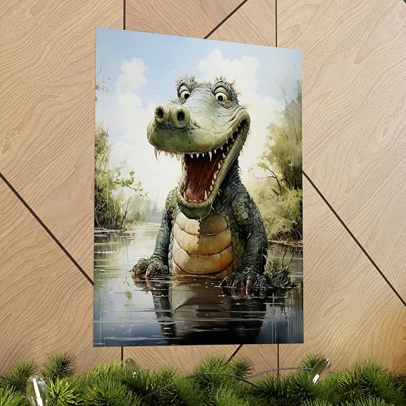 CAPITUNEISKINEPA Alligator Poster Gift Poster For Bedroom Small Posters 12 x 18