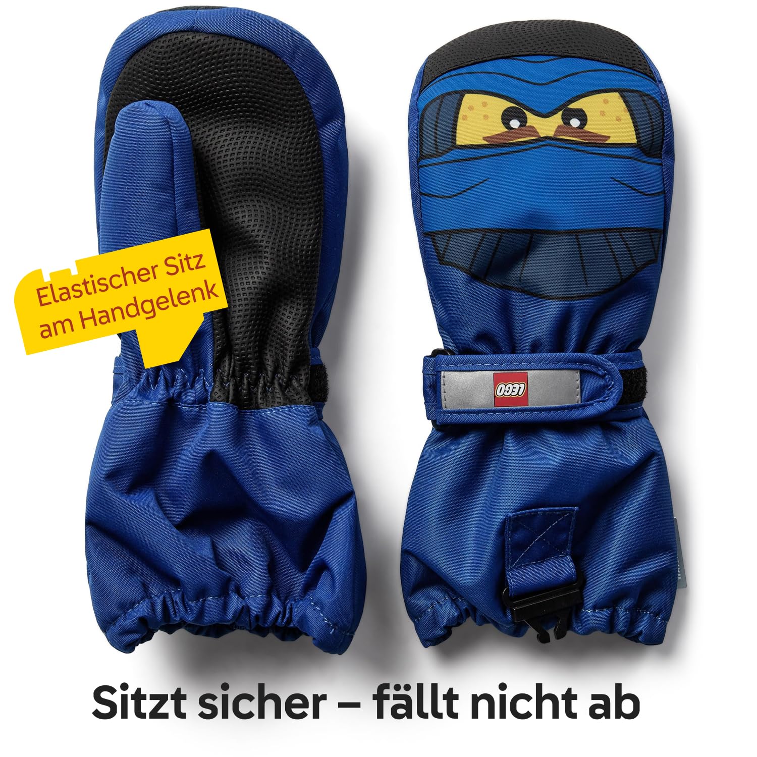 Kabooki LEGO® NINJAGO® Winterfäustlinge für Jungen und mädchen - Wasserdicht & Winddicht mit Thinsulate-Isolierung | Anti-Rutsch-Grip, Sicherheitsschnalle & 3M Reflektoren