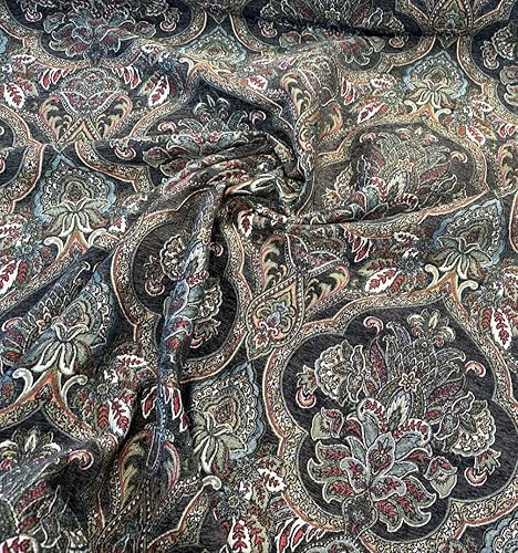 Miniatura 8 de Tapicería Damasco Swavelle Elowen Dark Multi Chenìlle Tela por The Yard