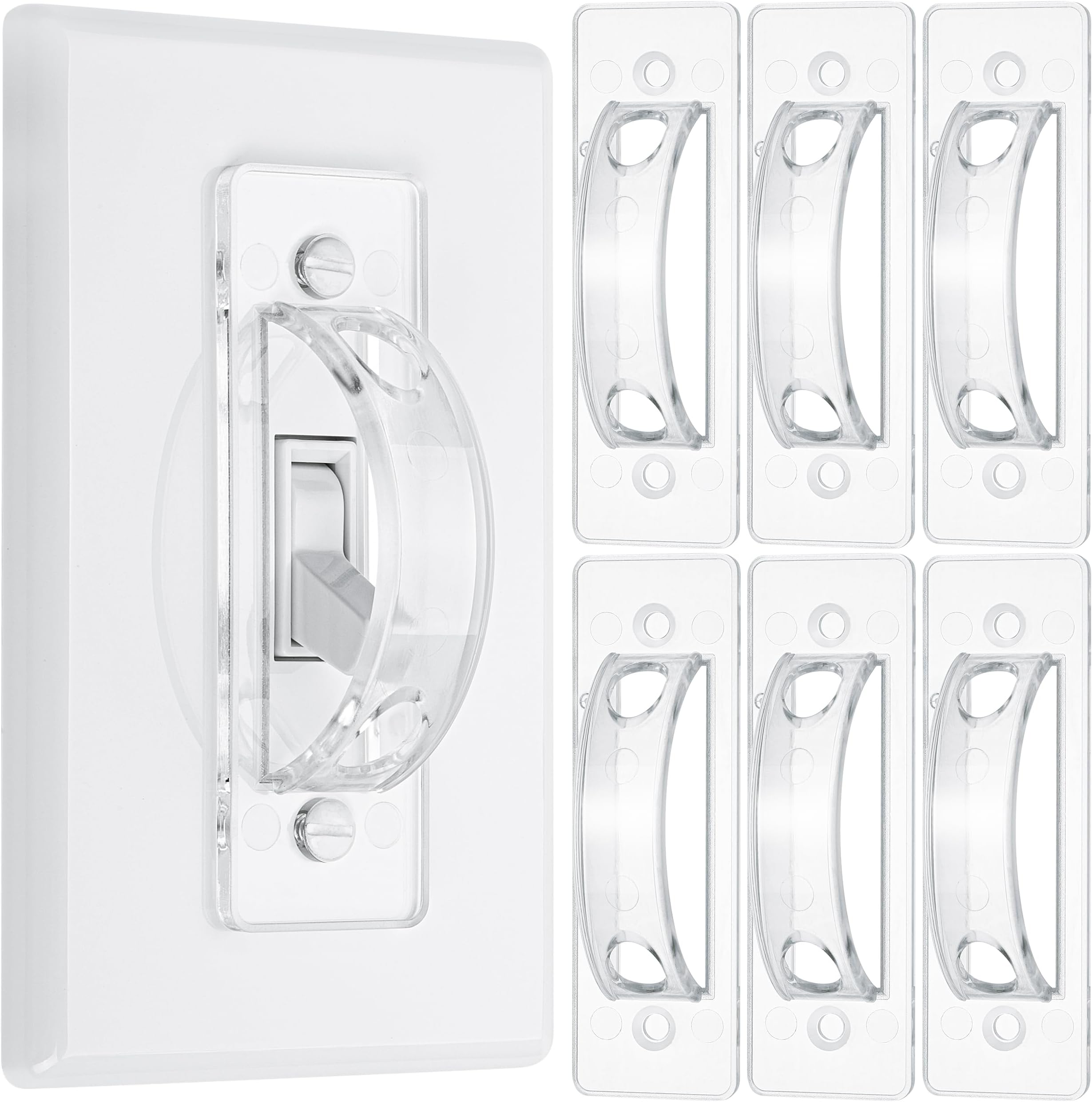Bates- Light Switch Guard Cover, 6 Pack, Clear, Toggle Switch Cover, Light Switch Blocker