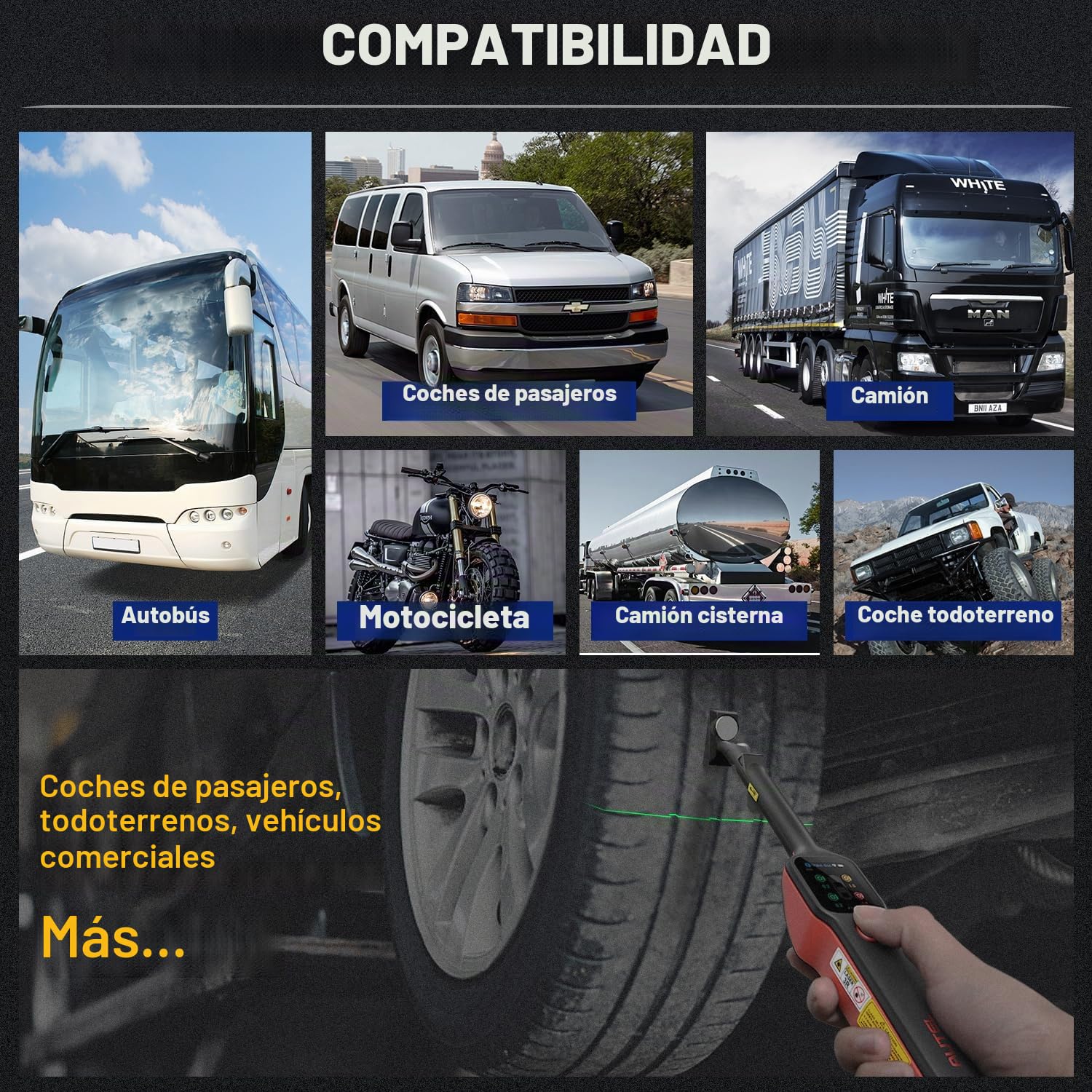 Autel MaxiTPMS TBE200E EU Examen Banda Rodadura Neumáticos para Automóviles: Mejor Herramienta Análisis Desgaste Desigual con Láser 2026, Actualización de TBE100, Cámara Dual, Alta Precisión 0.1 mm