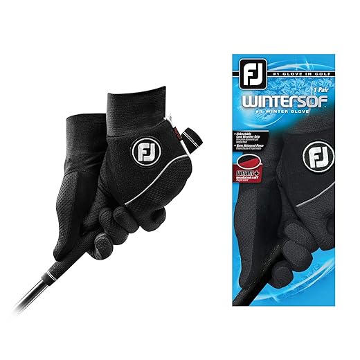 FootJoy Men's WinterSof Pair Golf Glove Black Medium/Large, Pair