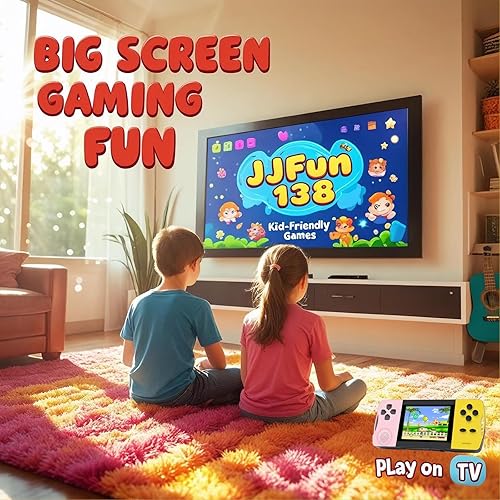 Miniatura 5 de JJFUN Consola de juegos portátil retro portátil para niños, 138 juegos Claasic y pantalla IPS de 3.2 pulgadas, juguete portátil recargable para el