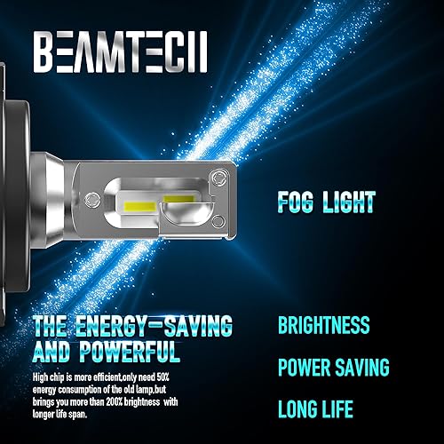 Miniatura 3 de BEAMTECH Bombilla H4, bombilla antiniebla 9003, 16000 lm, 70 W, 6500 K, 1.181 in, base disipadora de calor, chips CSP, tamaño pequeño, halógeno,
