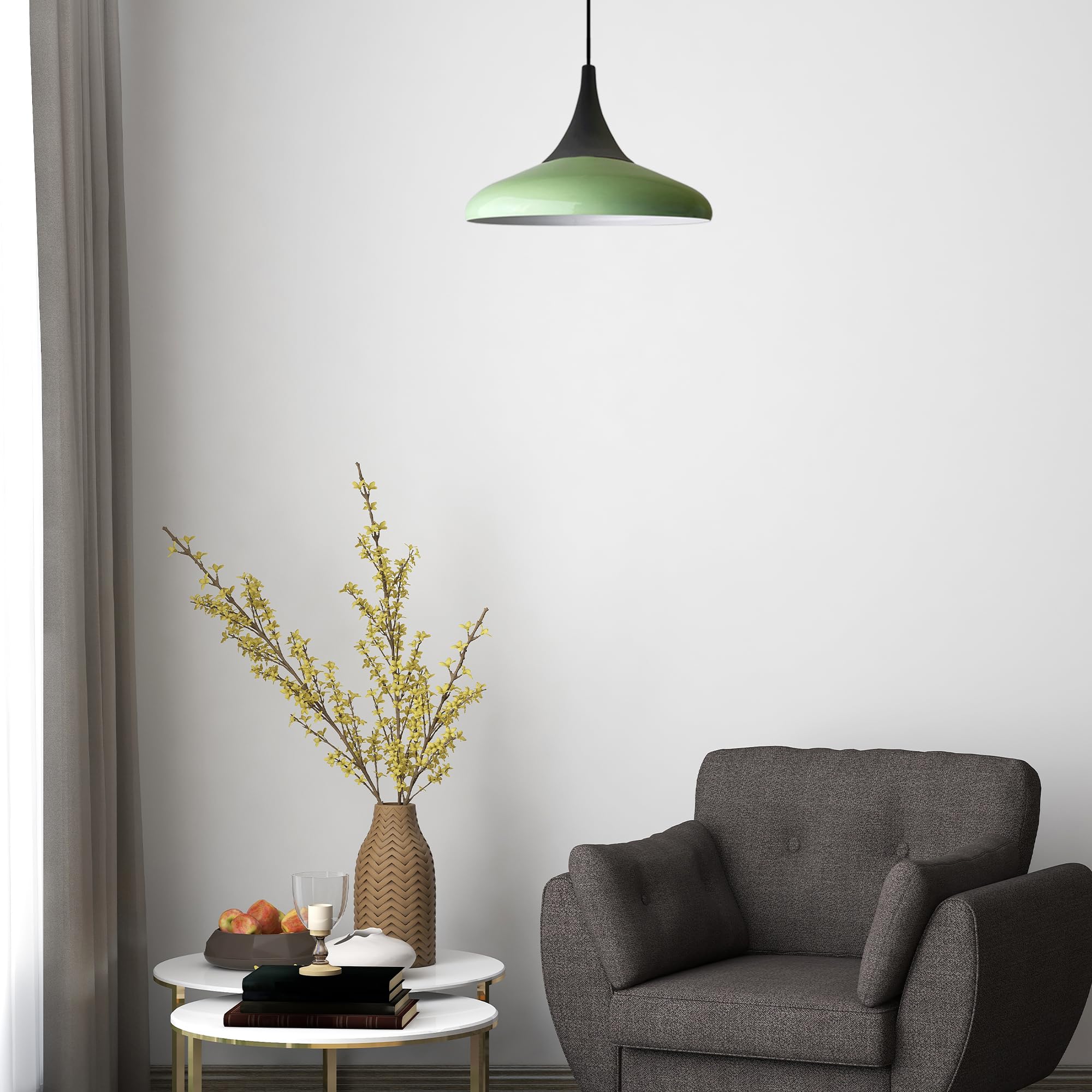 bamyum Paladin - Lampada a sospensione vintage in metallo, 35 cm, paralumi da soffitto, lampada da cucina E27, paralume industriale da soffitto, lampada a sospensione in metallo, per soggiorno e