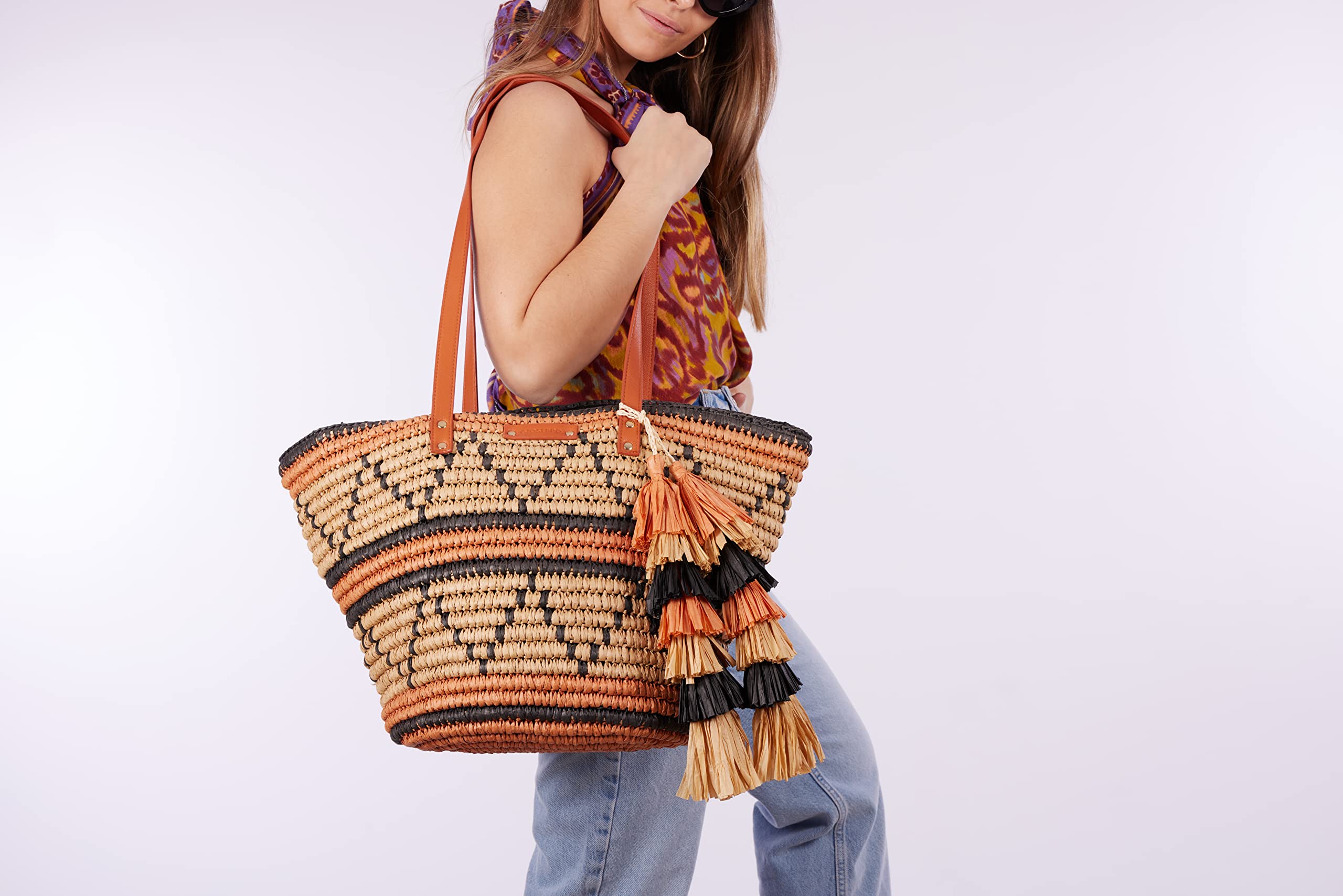 GIOSEPPO Capazo de rafia multicolor para mujer bazien