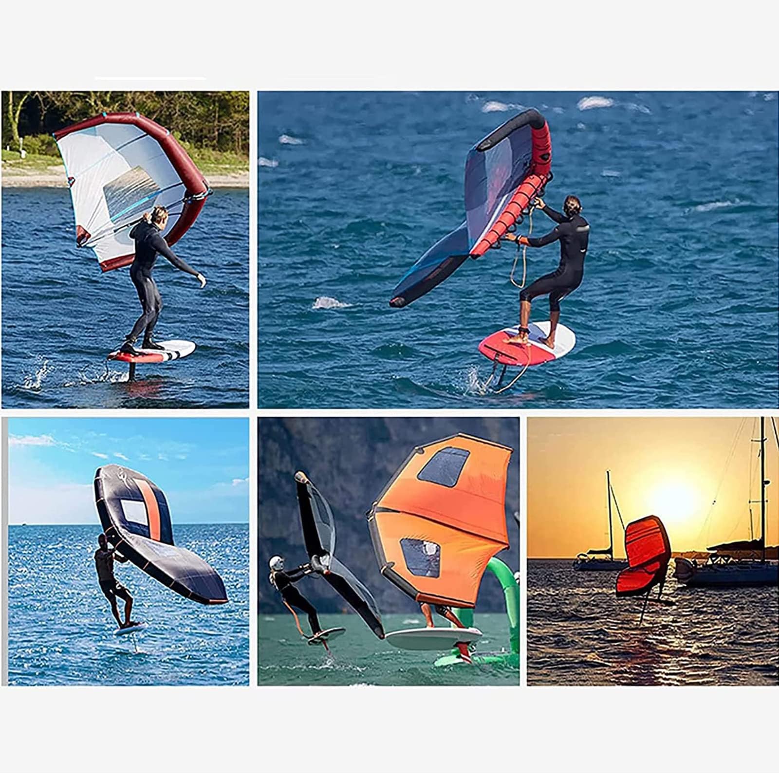 Handheld-Kitesurfen, Kite Wing Foil, Aufblasbarer Windsurf-Kite, Hergestellt aus TPU-Airbag, Für Wasser-Surf-Skateboard-Zubehör