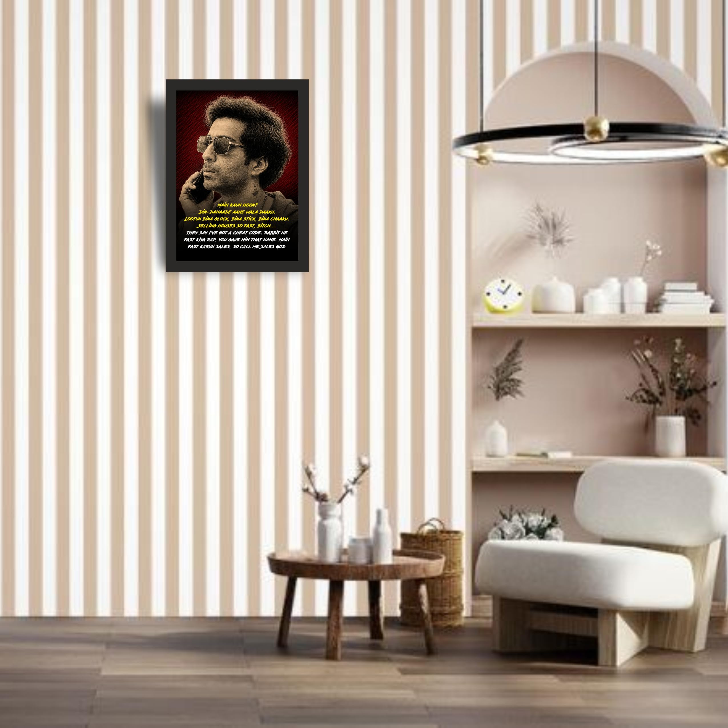 Sapne vs Everyone Sales God Rap Photo Frame A4 Black