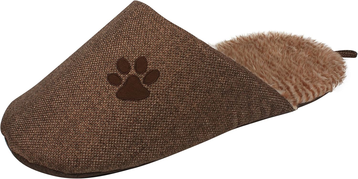 Pet Life Slip-On Slipper Pet Bed, Cotton, 30"L x 14"W x 7"Th, Dog Bed with Faux Fur Ilining