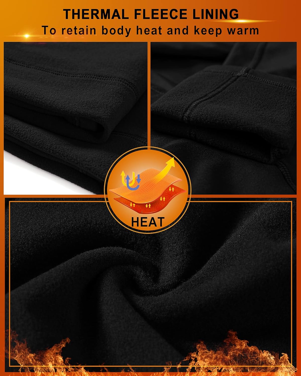 YEZII Fleece Lined Leggings with Pockets for Women,High Waisted Winter Yoga Pants - Image 3