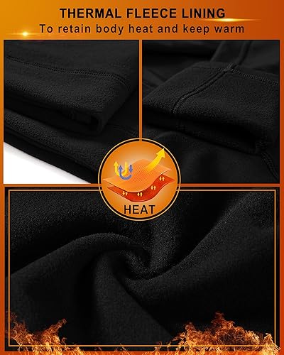 Vista 3 de YEZII Paquete de 2leggings forrados de vellón con bolsillos para mujer, pantalones de yoga de invierno de cintura alta