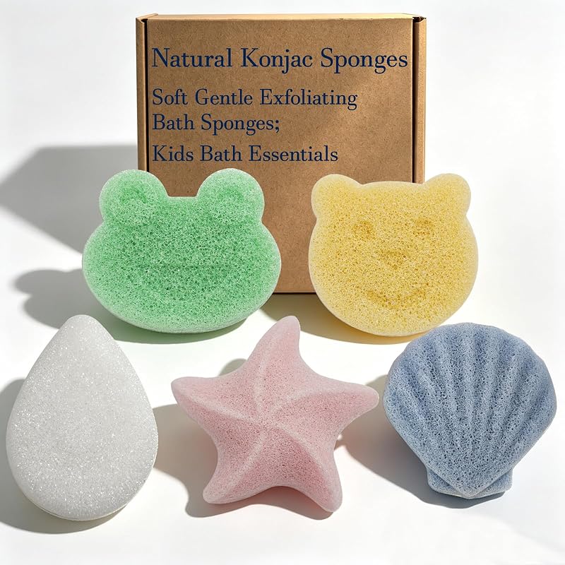 Esponja de banho infantil de konjac natural Taolivingmart