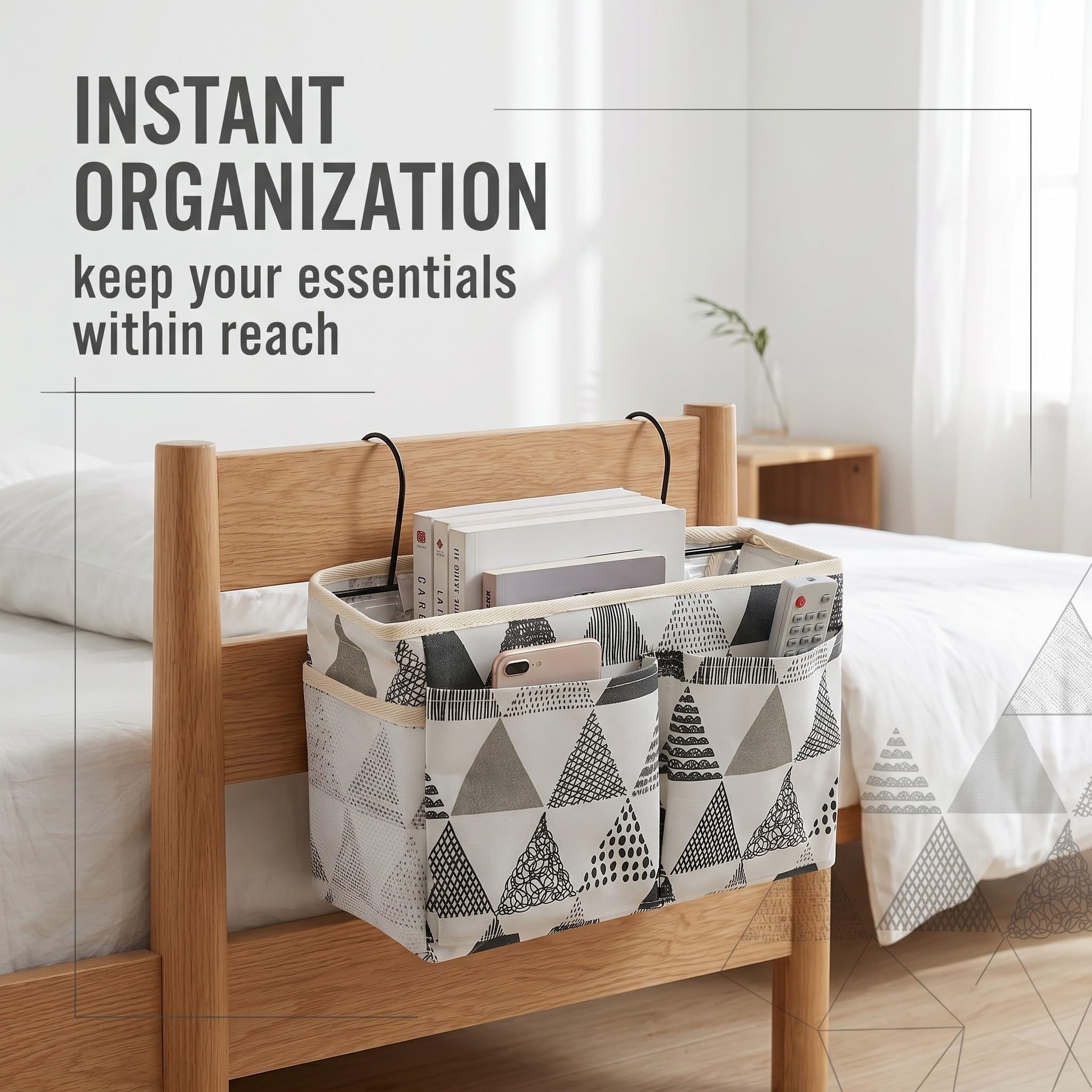 1 Pezzo Tasche da Letto Appendibile con Gancio Borsa, Organizzatore per Accessori, Ideale per Camera da Letto e Viaggio
