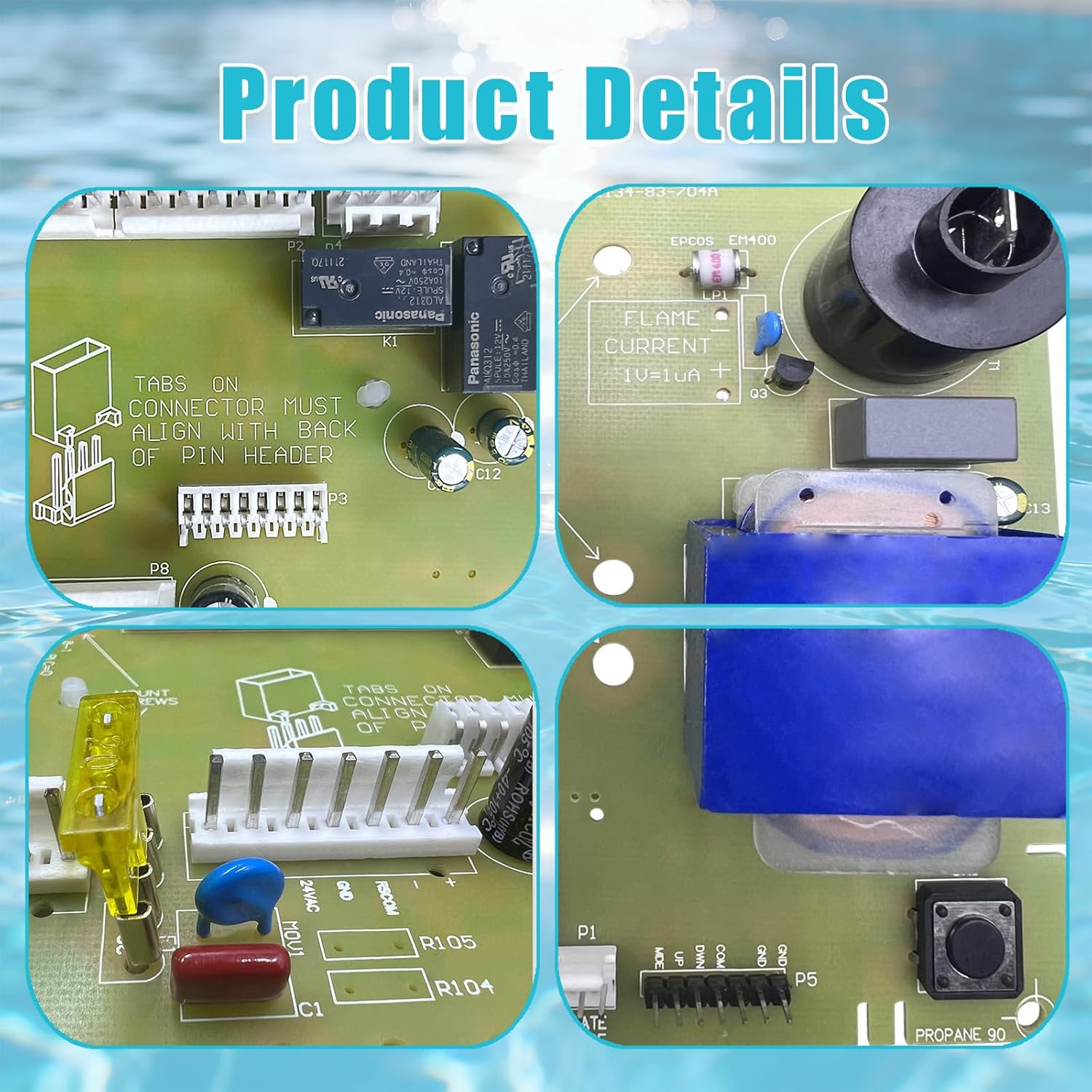 XHEIN 013464F PC Control Board & 013640F LCD Displa Compatible with Raypak Digital Gas Heater Models 185B 265B 335B 405B 206A 266A 336A 406A 207A 267A 337A 407A