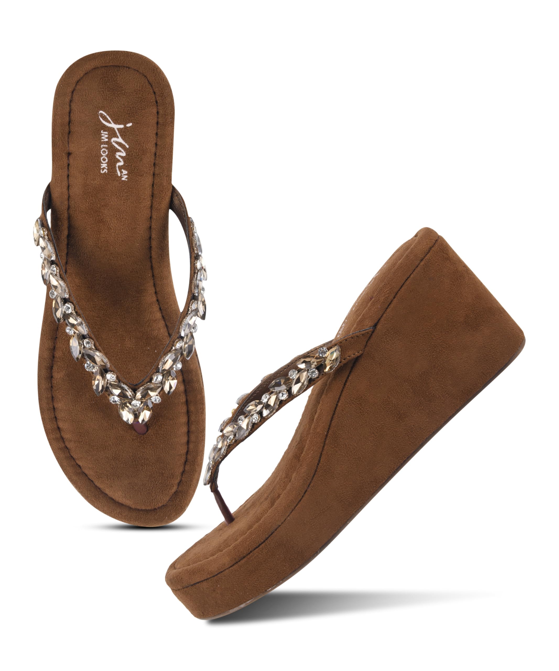 jm looks Women Elegant Embellished Platform Wedge Sandals Designed for Comfort and Statement Style-picture-44