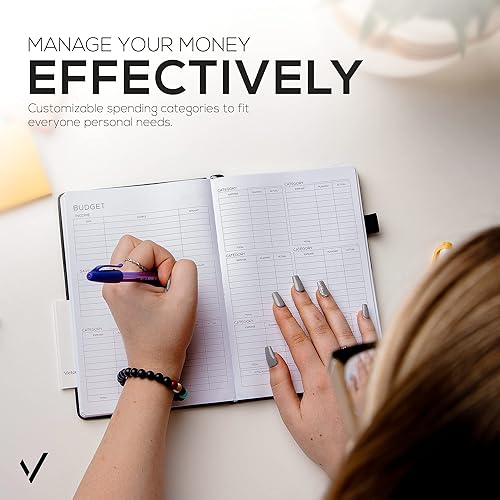 Miniatura 4 de Agenda de presupuesto y organizador de facturas mensuales 2023, rastreador de gastos y libro de cuentas personales, diario de finanzas, cuaderno de