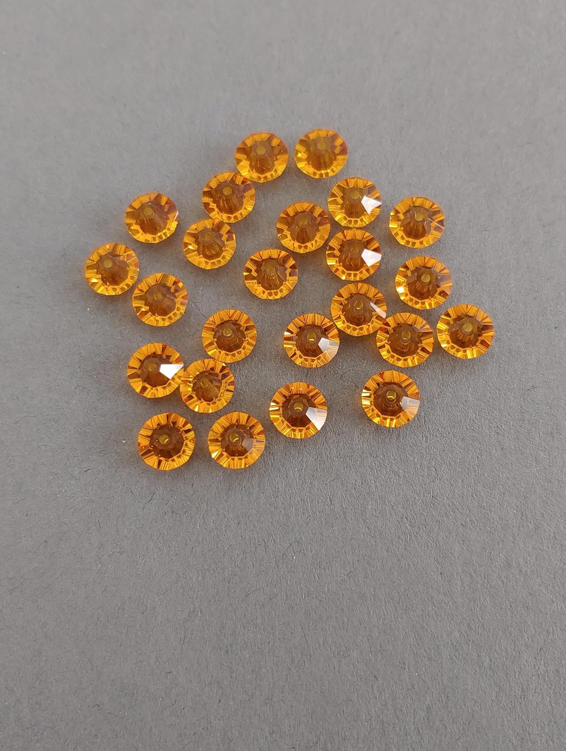 Authentic Vintage #5305 Flat Bicone Bead 6mm Topaz NonAB (Pk 24 Beads). Made in Austria.