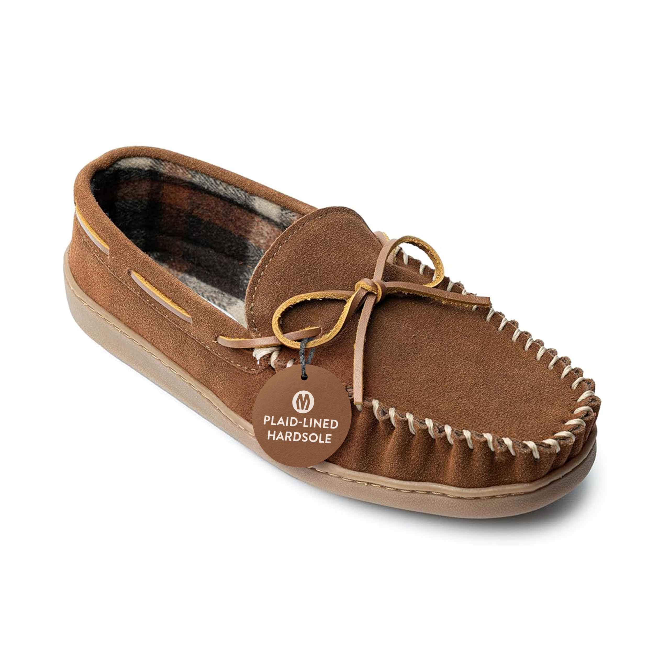 Minnetonka Plaid Lined Hardsole Moccasins