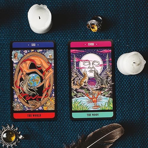 Miniatura 4 de 78 cartas de tarot TAPO, con cubierta mágica de medianoche, cubierta de oráculo espiritual, cubierta de oráculo de diosa mítica, cubierta de reino