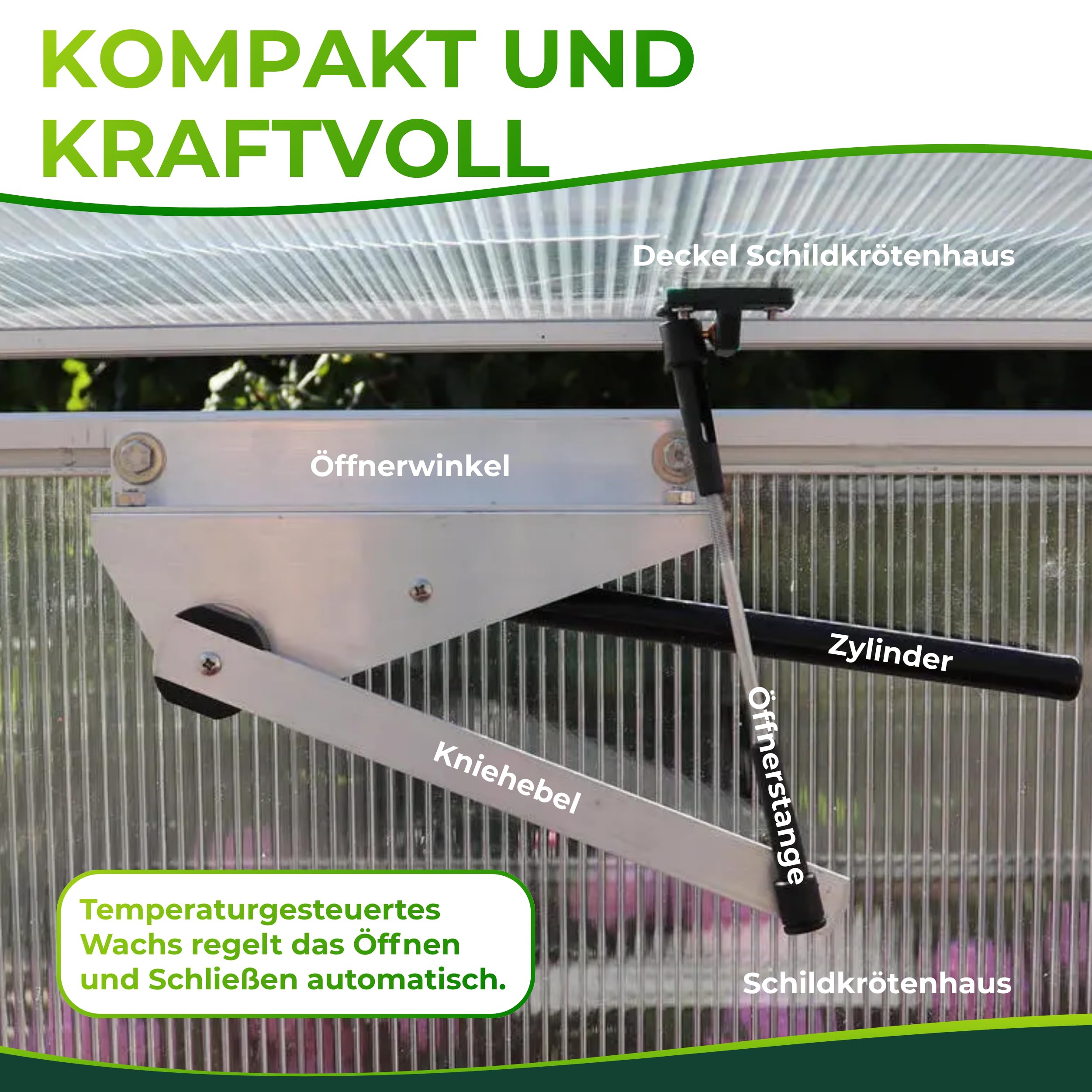 Beckmann automatischer Fensteröffner für Schildkrötenhaus 7kg Hubkraft 32-40°C Terrarium Zubehör