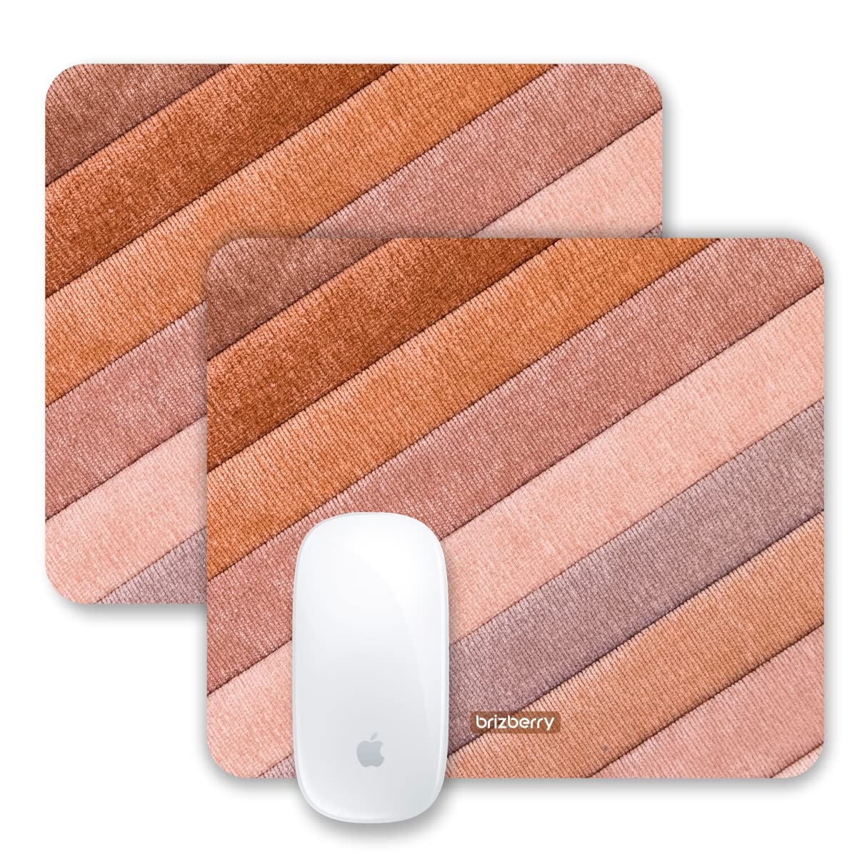 ARTBRIZ BRIZBERRY Mouse Pad, Large Printed Premium Anti Skid Rubber Base for Desktop Laptop 240 X 210 X 3 mm [20% Larger] (Corduroy Texture, Pack of 2)