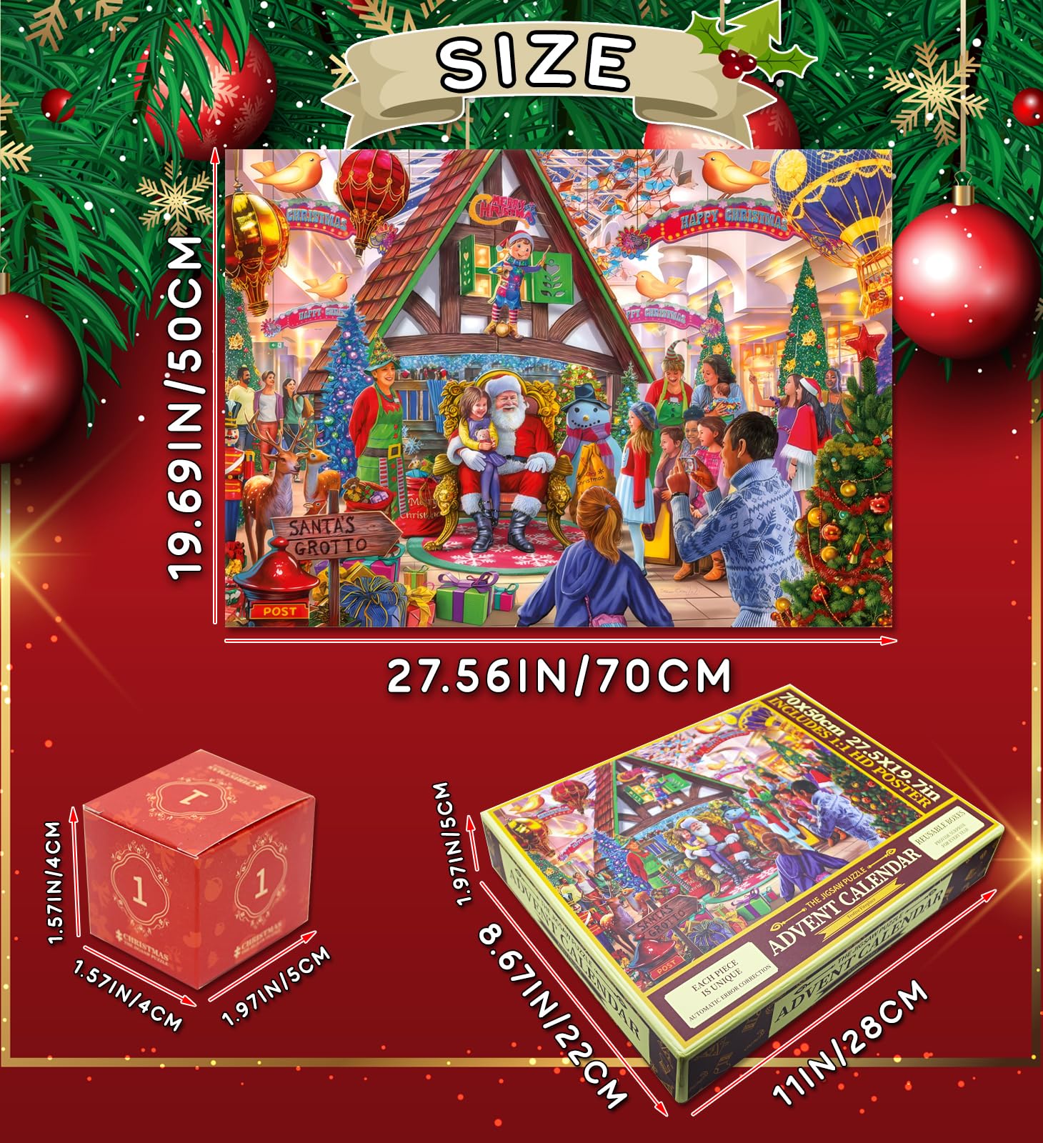 Calendrier De L'Avent Puzzle 2024 – 1008 Pièces – Compte à Rebours 24 Jours – Dreamtop