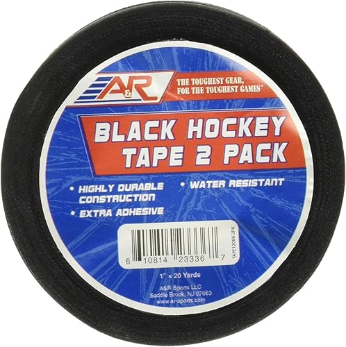 A&R Sports Cinta de hockey negra - Paquete de 2