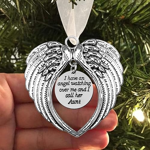 Miniatura 7 de Adorno conmemorativo de Navidad, "Una parte de mi corazón está en el cielo", colgante conmemorativo para árbol de Navidad, regalos conmemorativos