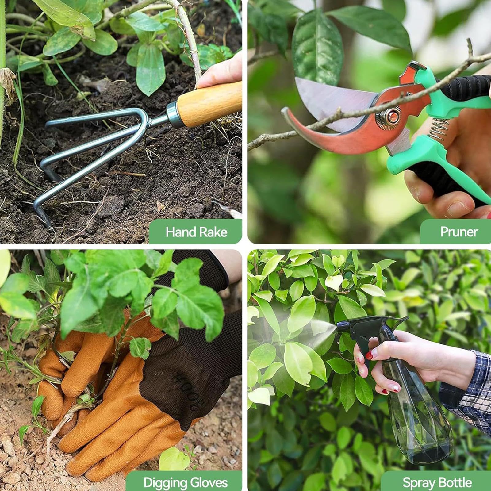Set Attrezzi Da Giardinaggio Piccoli Attrezzi con Manico in Legno per | Trapiantatore manuale Smuovere Terreno Piantare Trapiantare Giardinaggio
