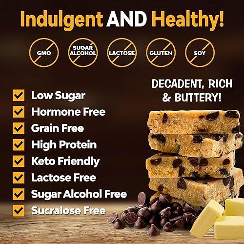 Miniatura 2 de MariGold Keto Fat Bombs - Masa de galletas con chispas de chocolate, baja en carbohidratos, rica en colágeno, ghee alimentado con pasto, mantequilla