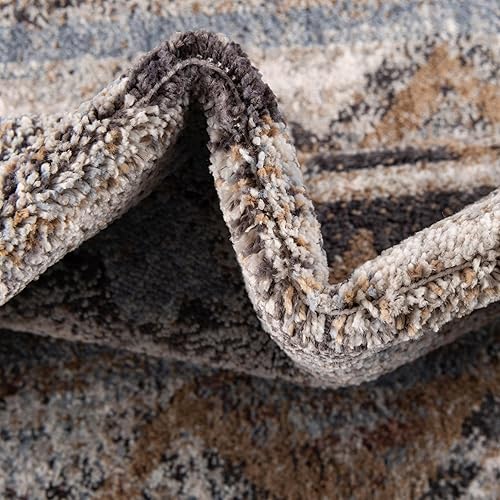 Miniatura 7 de Unique Loom Eco Southwestern Collection - Alfombra tubac (redonda de 3 pies 3 pulgadas x 3 pies 3 pulgadas, gris caquinegro)