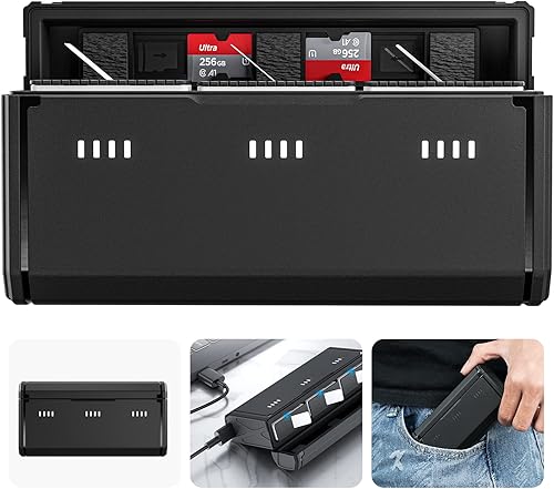 TELESIN Cargador de batería Enduro con indicador de encendido inteligente y puerto de carga lateral para GoPro Hero 12 11 10 9 Go Pro Accesorios de