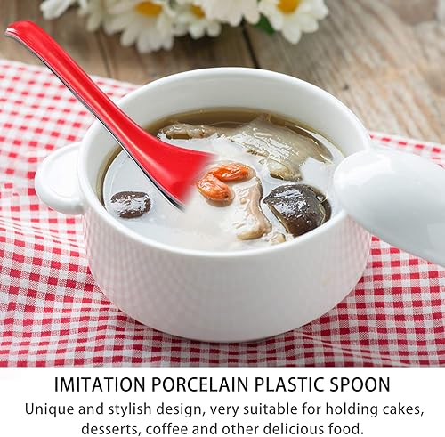 Miniatura 5 de DOITOOL Paquete de 10 cucharas de sopa coloridas para niños y niñas, de mango largo, utensilios multiusos para comer