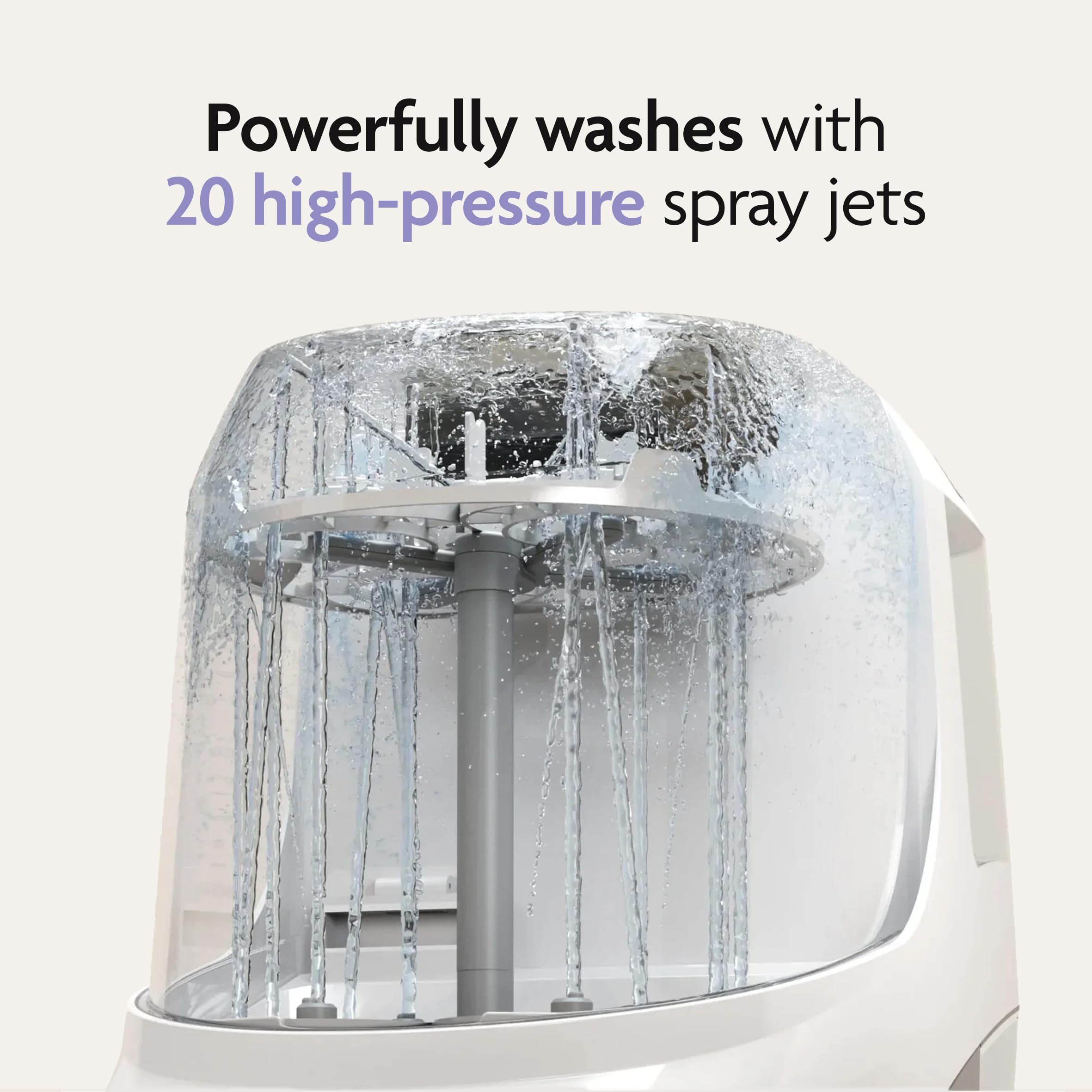 Baby Brezza Bottle Washer Pro - Limpiador de Biberones Automático, Esterilizador y Secador 3 en 1 | Lavado a Presión con 6 Modos de Limpieza | Mayor Capacidad - 4 Biberones y Accesorios (Negro)