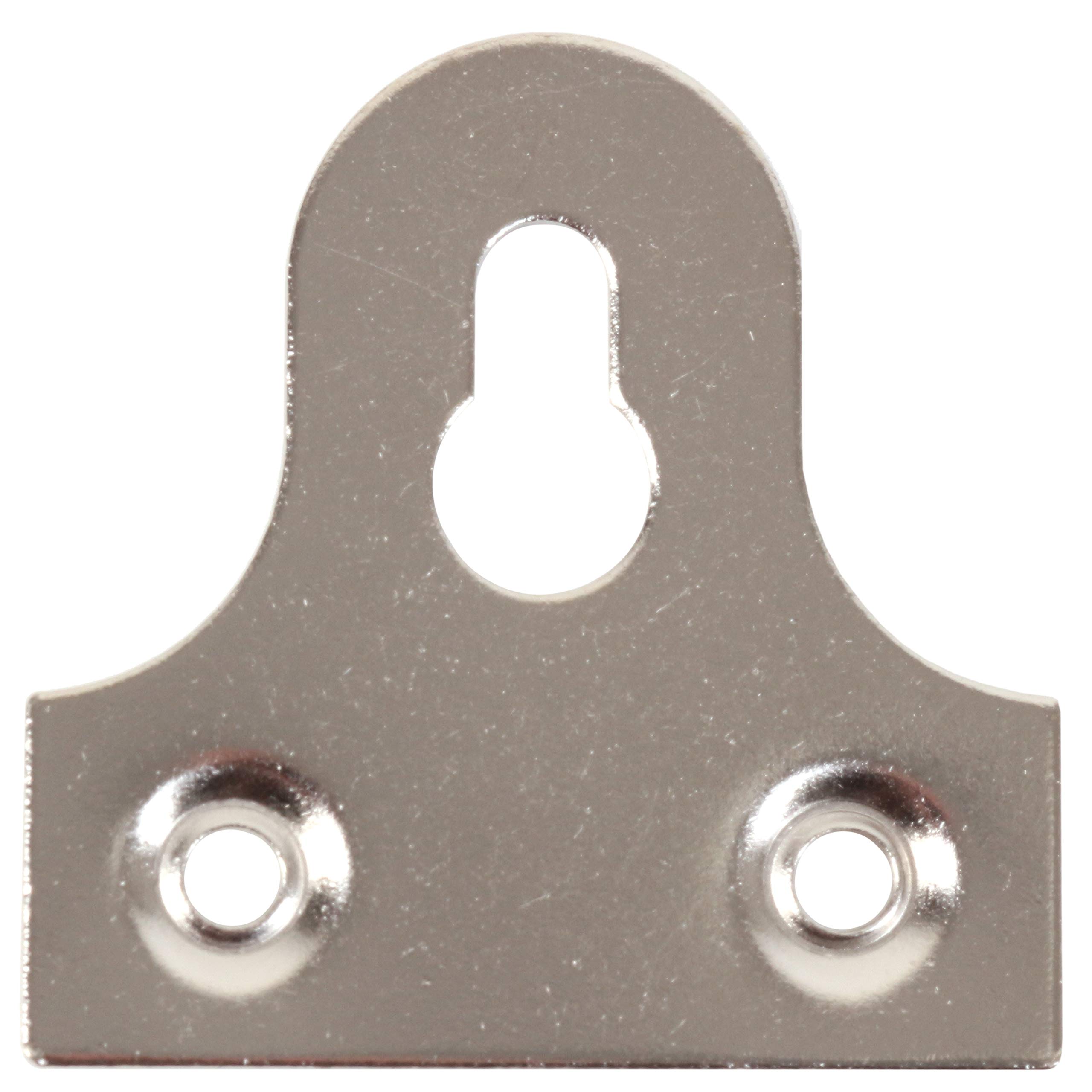 White Hinge Silver 12X Large 2" Slotted Hanging Plates For Mounting Mirrors & Picture Frames On Walls 50Mm