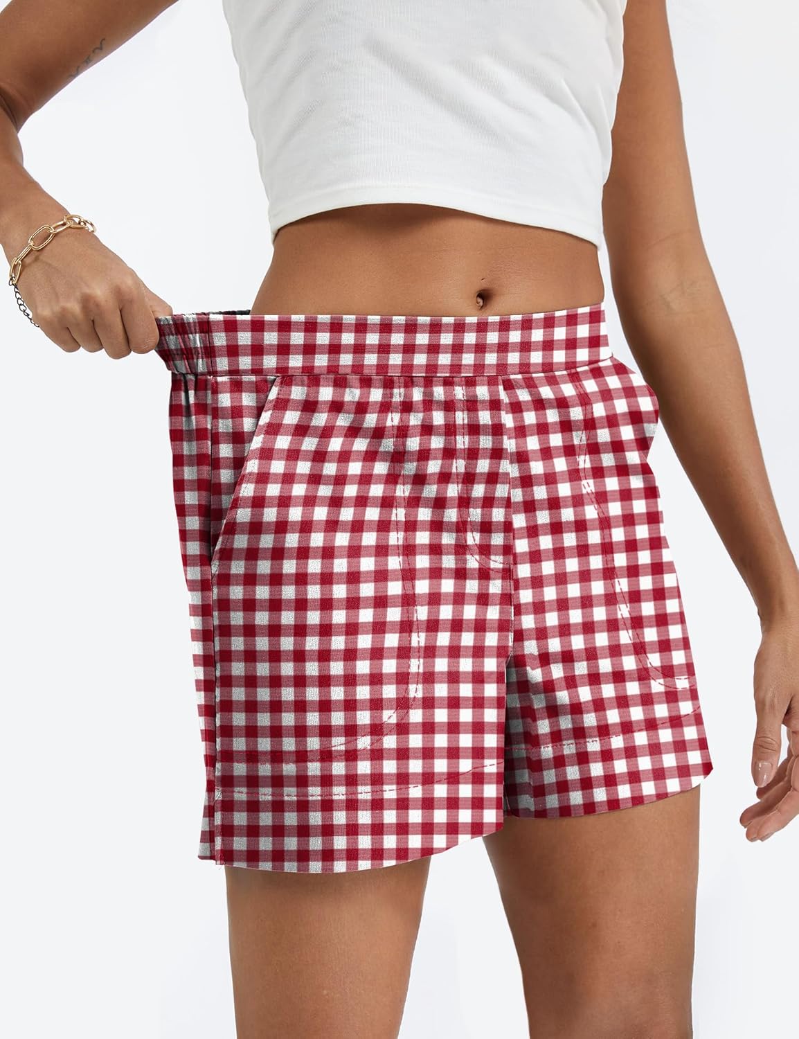 Micoson Linen Shorts for Women Casual Comfy Shorts Summer Trendy Mid Waisted Short with Pockets 2026 - Image 4