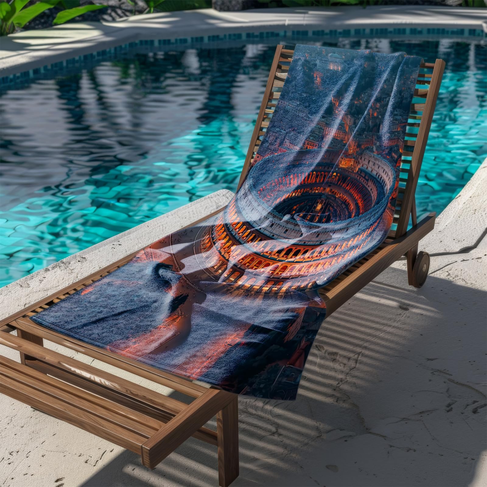 Générique Serviette de Plage XXL Bâtiment Orange Gray